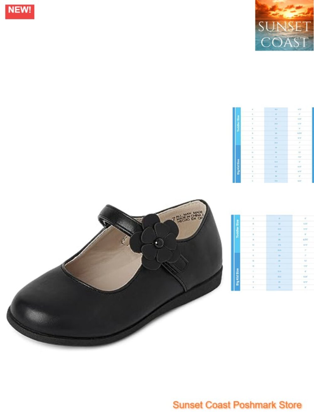 Girls Toddler Closed Toe Mary Jane Flats Faux Leather Comfort Shoes